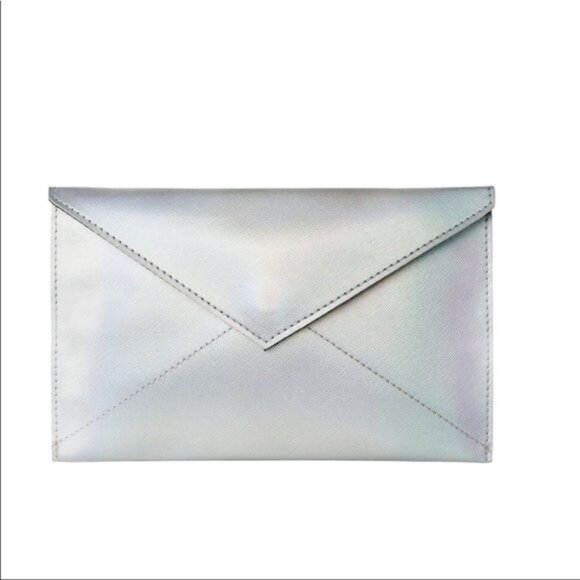 Tweezerman iridescent silver colored small clutch evening bag new - Picture 1 of 5